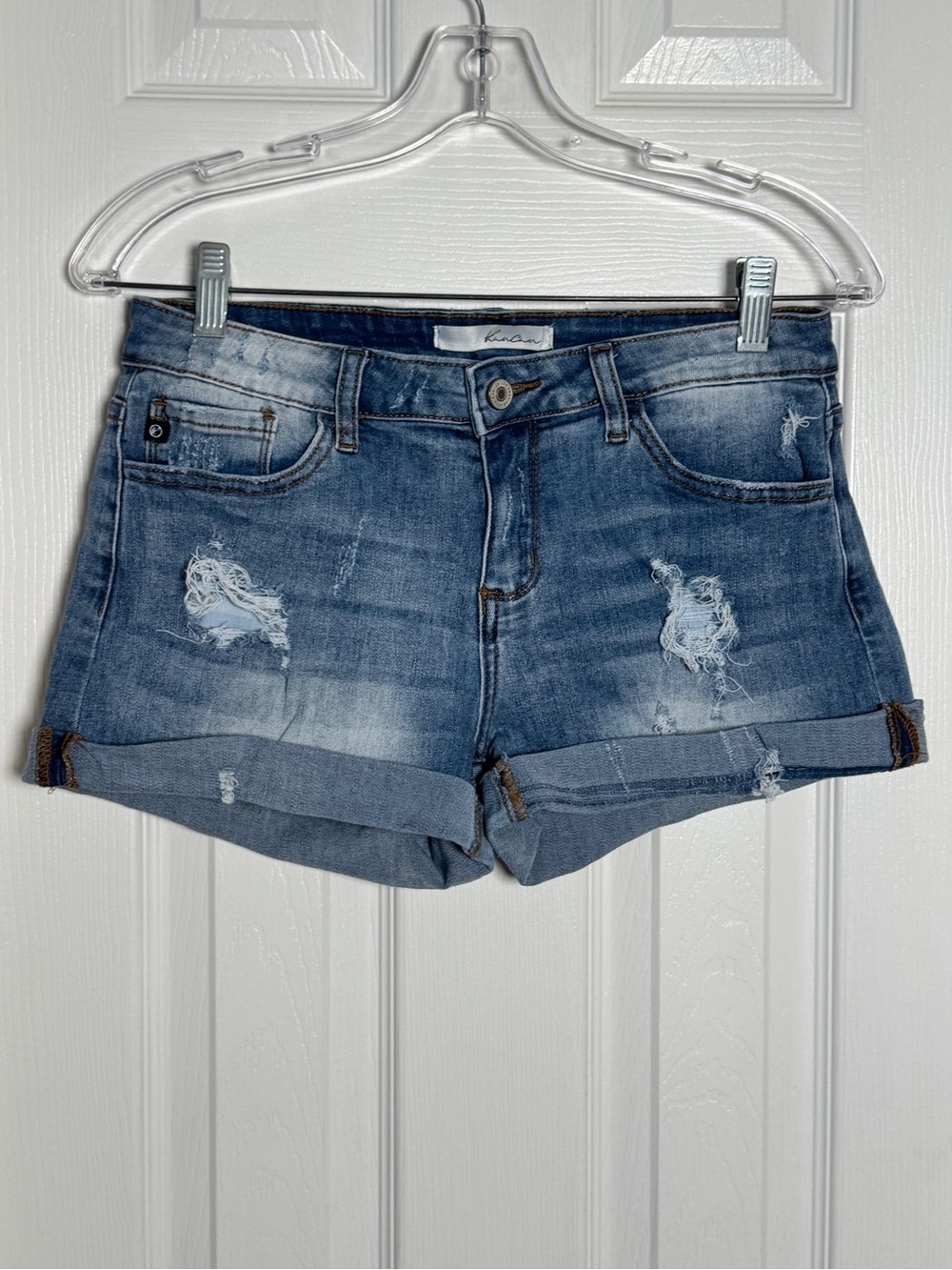 KanCan Distressed Cuffed Denim Shorts – Mid-Rise, Medium Wash Size 7 / 27